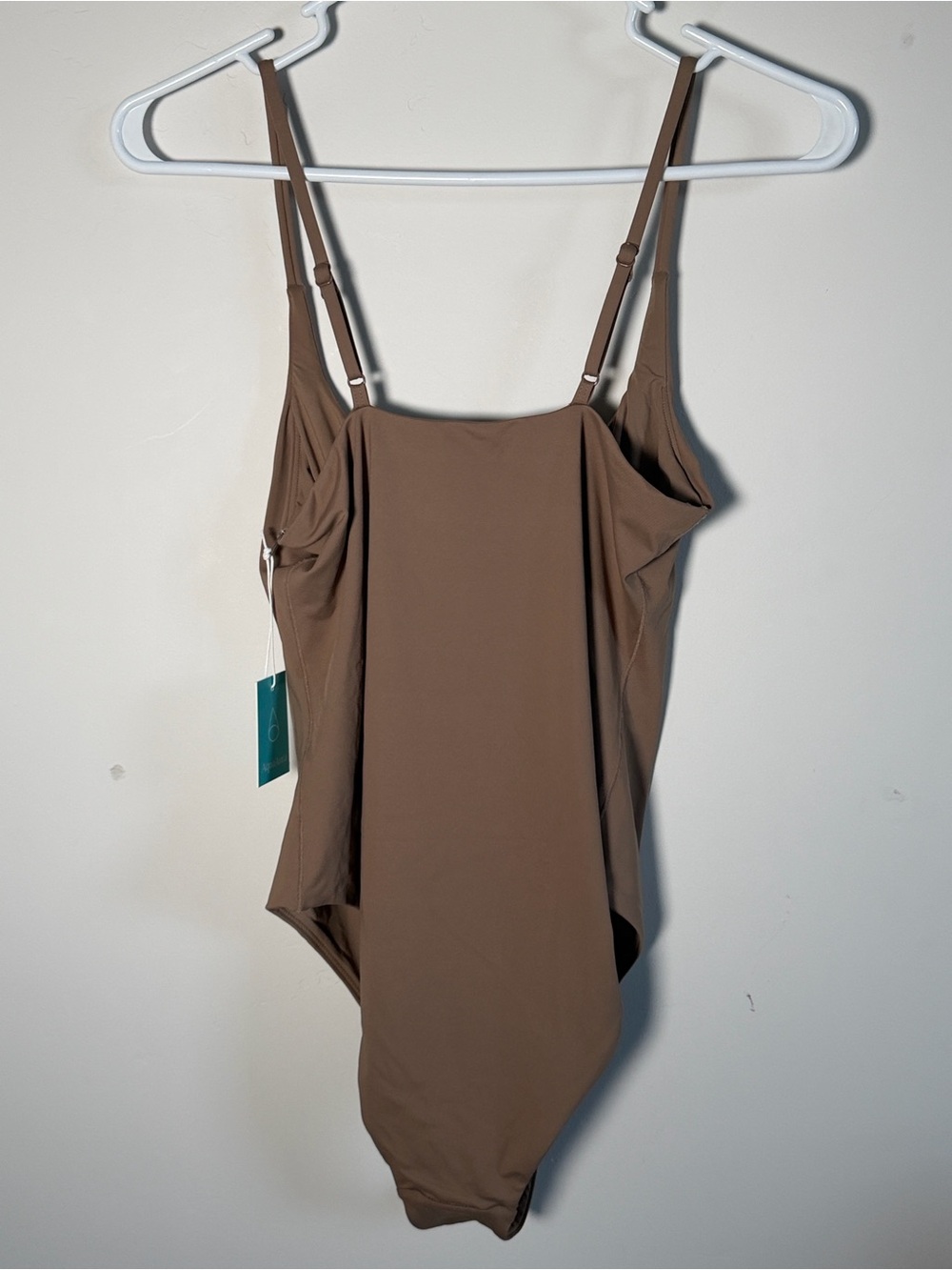 Aqua Brown Scoop Neck Bodysuit with Adjustable Straps - Picture 3 of 6